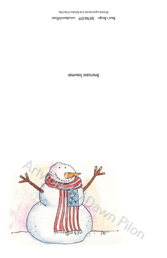 Front and Back of Americana Greeting Card.