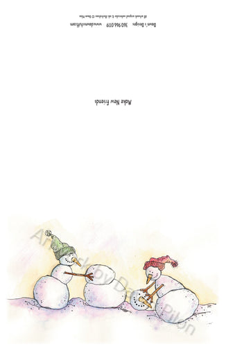 Front and back of Make New Friends Greeting Card.
