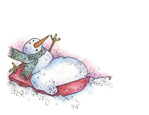 Sleigh Ride illustration in ink and watercolor by Dawn Pilon.