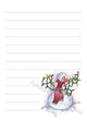Snowman Christmas Lights illustration in ink and watercolor by Dawn Pilon on notepad