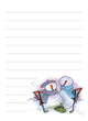 Snowman Golf illustration in ink and watercolor by Dawn Pilon on notepad