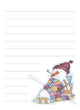 Snowman Sick illustration in ink and watercolor by Dawn Pilon on notepad