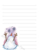 Snowman Snowflakes illustration in ink and watercolor by Dawn Pilon on notepad